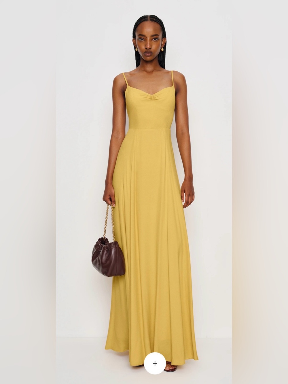 NEW Reformation Thistle Open Back Spaghetti-Strap Maxi Dress, Size 8